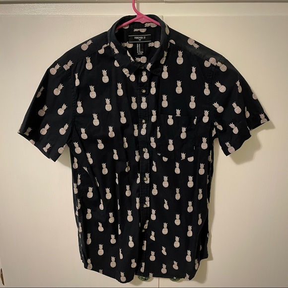 Forever 21 Other - Short Sleeve Pineapple Button-Down Shirt